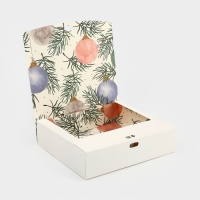 Коробка подарочная новогодняя складная двухсторонняя &laquo;Новогодние шары&raquo;, 20 х 18 х 5 см, Новый год