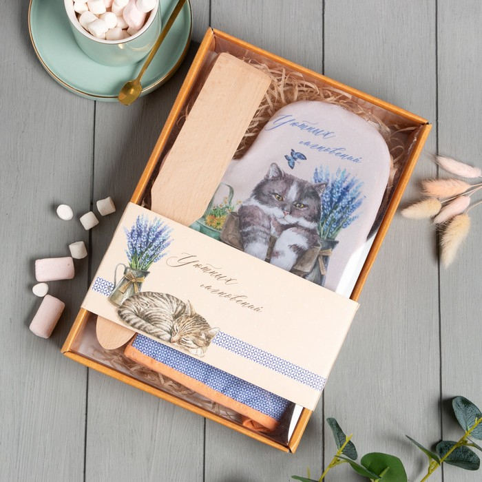 Кухонный набор &laquo;Любимой бабушке&raquo; , варежка-прихватка 20х28см, лопатка деревян.