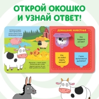 Картонная книга с окошками «В мире животных», 10 стр., 16 окошек, Синий трактор Картонная книга с окошками «В мире животных», 10 стр., 16 окошек, Синий трактор