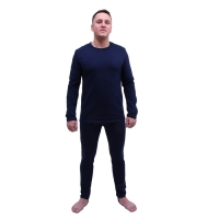 Термобелье мужское, футер, хлопок, размер 48, рост 176, цвет синий Термобелье мужское, футер, хлопок, размер 48, рост 176, цвет синий