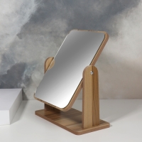 Зеркало настольное &laquo;BAMBOO&raquo;, зеркальная поверхность 15,7 х 20,5 см, цвет бежевый