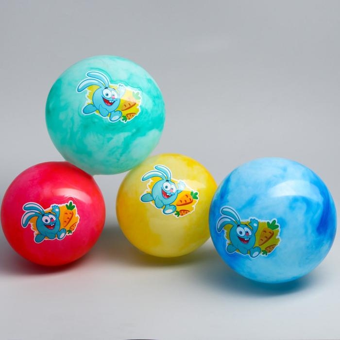 Мяч детский Смешарики &laquo;Крош&raquo;, 22 см, 60 г, мрамор, МИКС