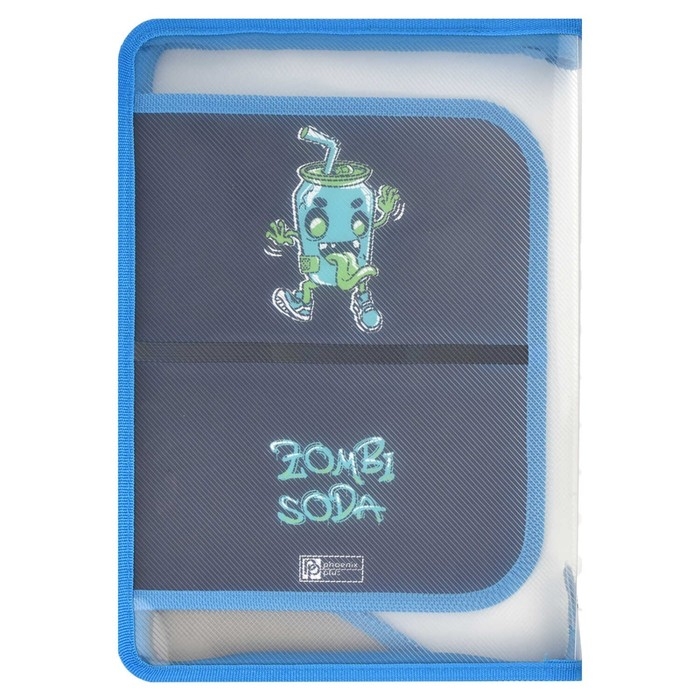 Папка для труда А4, 328 х 228 х 25 мм, молния вокруг, откидная планка, пластиковая, Феникс Папка для труда А4, 328 х 228 х 25 мм, молния вокруг, откидная планка, пластиковая, Феникс "Зомбо банка"