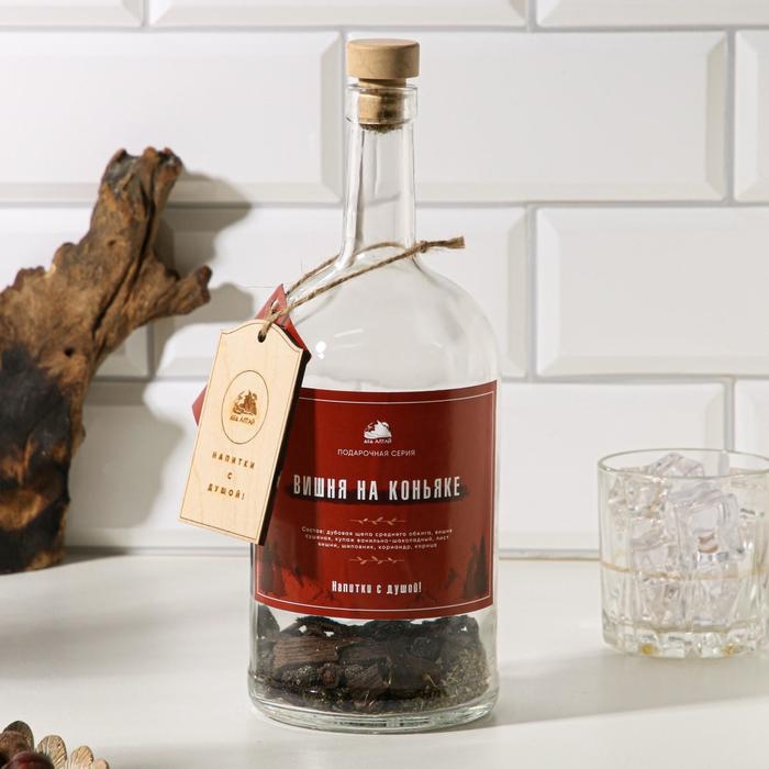 Набор из трав и специй для приготовления настойки Набор из трав и специй для приготовления настойки "Вишня на коньяке" с бутылкой