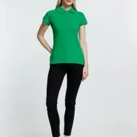 Рубашка поло женская Virma Premium Lady, зеленая, размер XL