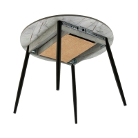 Стол раздвижной круглый "Орион", 950/1250х950х750, ноги металл Чёрный/Каспий светлый Стол раздвижной круглый "Орион", 950/1250х950х750, ноги металл Чёрный/Каспий светлый