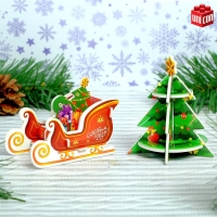 3D Конструктор-подвеска &laquo;Ёлка и сани&raquo;
