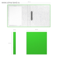 Папка на 2 кольцах А4, ErichKrause Neon, 35 мм, 1750 мкм, ламинированная, твердая обложка, салатовая Папка на 2 кольцах А4, ErichKrause Neon, 35 мм, 1750 мкм, ламинированная, твердая обложка, салатовая