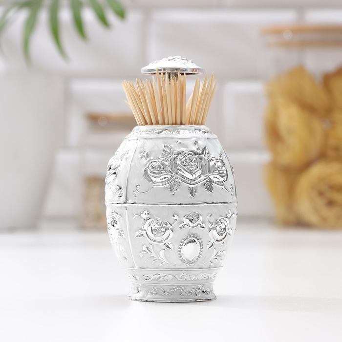 Подставка для зубочисток &laquo;Яйцо&raquo;, 11&times;7 см, цвет серебряный