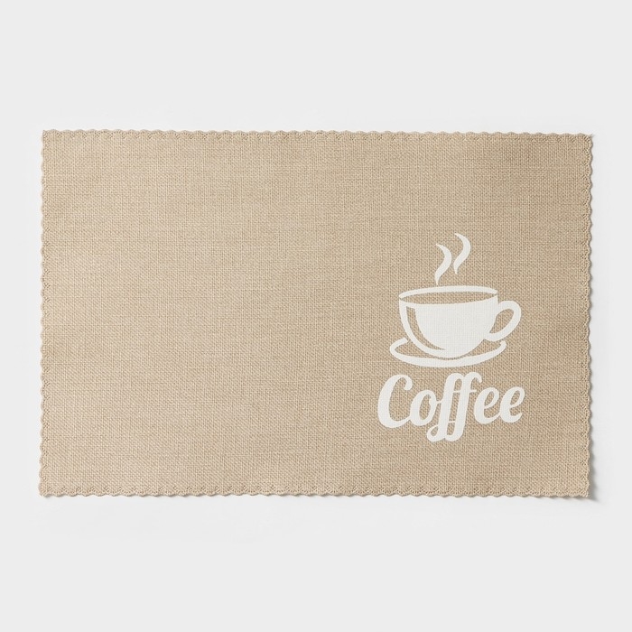 Салфетки сервировочные на стол Доляна Coffee, 4 шт, 44&times;29 см, цвет бежевый