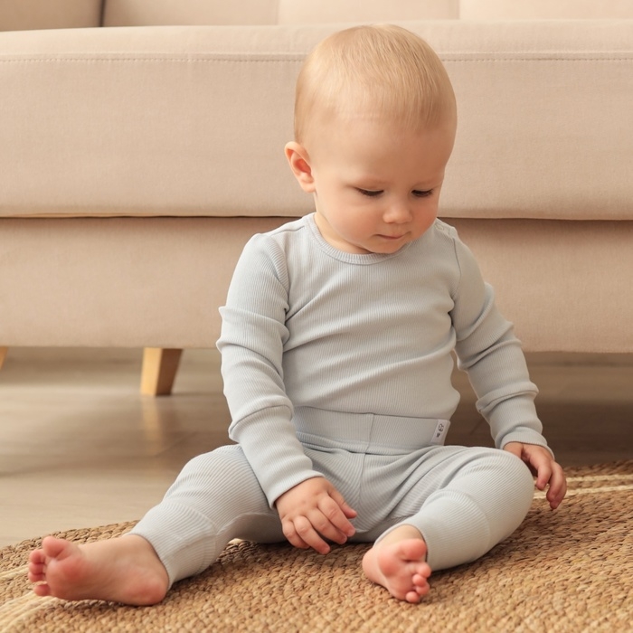 Комплект леггинсов детских MINAKU: Basic Line BABY, цвет светло-серый/графитовый, рост 62-68 1030348