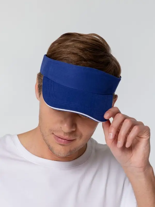 Козырек Active, ярко-синий с белым кантом Козырек Active, ярко-синий с белым кантом