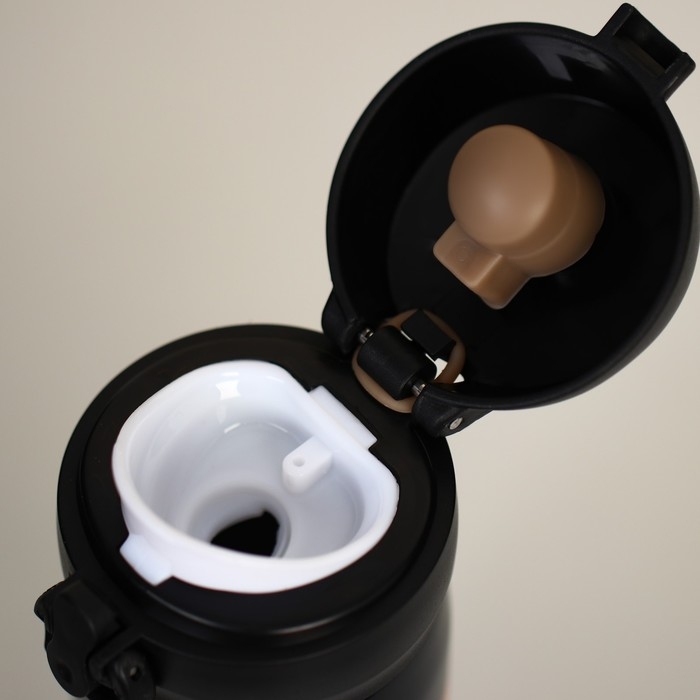 Новый год. Термос новогодний &laquo;Пингвины&raquo; цвет чёрный, 450 мл