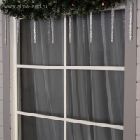 Гирлянда &laquo;Сосульки рифленые&raquo; 2.5 &times; 0.3 м, IP65, прозрачная нить, 192 LED, свечение тёплое белое с эффектом стекания, 12 В