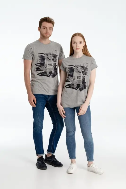 Футболка &laquo;Волка футболка&raquo;, серый меланж, размер S