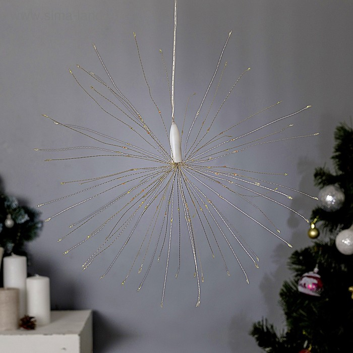 Светодиодная фигура &laquo;Салют&raquo; 20 см, роса, батарейки ААх4 (не в комплекте), 8 режимов, свечение мульти