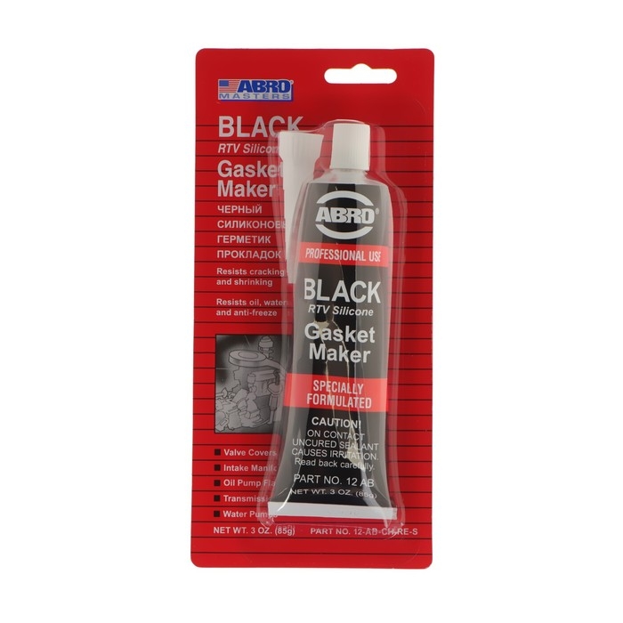 Герметик прокладок ABRO MASTERS черный, силиконовый, 85 г, 12-AB-CH-RE-S Герметик прокладок ABRO MASTERS черный, силиконовый, 85 г, 12-AB-CH-RE-S