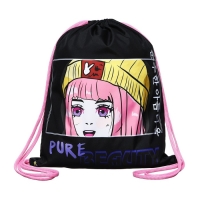 Мешок для обуви 490 х 410 мм, Оникс МО-27-1, "Аниме Beaute" Мешок для обуви 490 х 410 мм, Оникс МО-27-1, "Аниме Beaute"