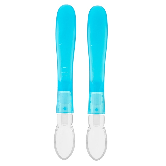 Набор детских силиконовых ложек, цвет голубой Набор детских силиконовых ложек, цвет голубой