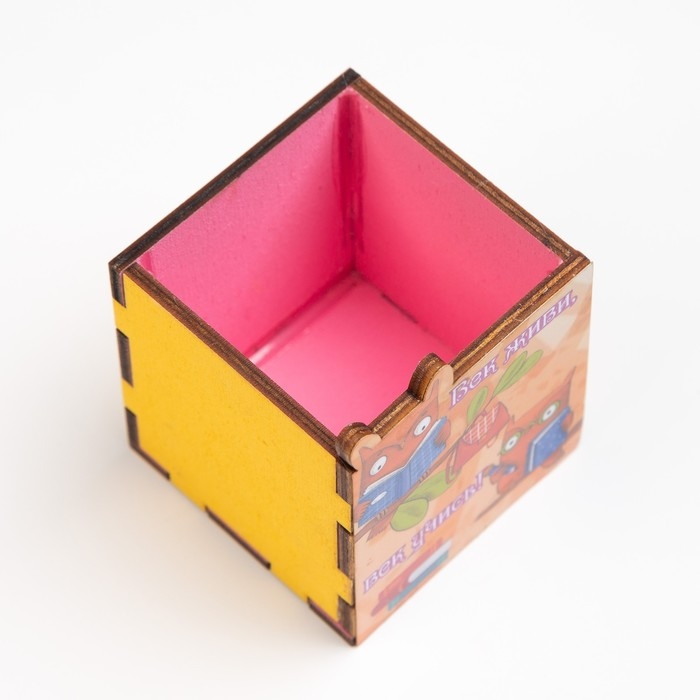 Карандашница Карандашница "Век живи! Век учись!" сова, 6х6х10 см