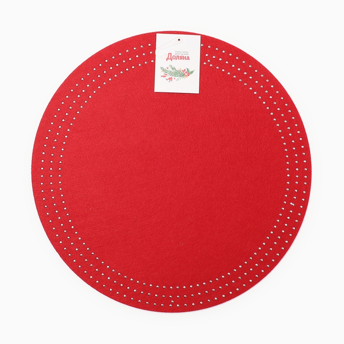 Салфетка сервировочная Доляна Салфетка сервировочная Доляна "Стиль", цв.красный, d 38 cm