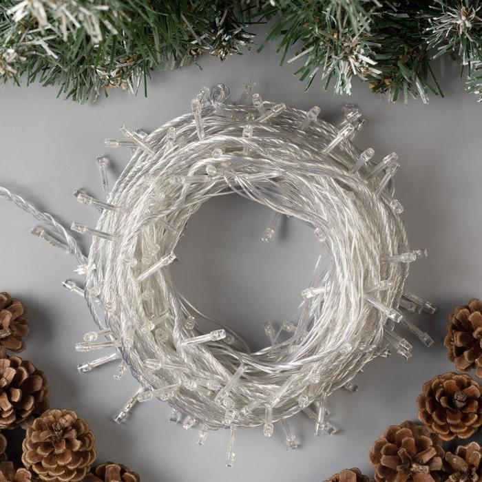 Гирлянда &laquo;Нить&raquo; 20 м, IP20, прозрачная нить, 200 LED, свечение белое, 8 режимов, 220 В