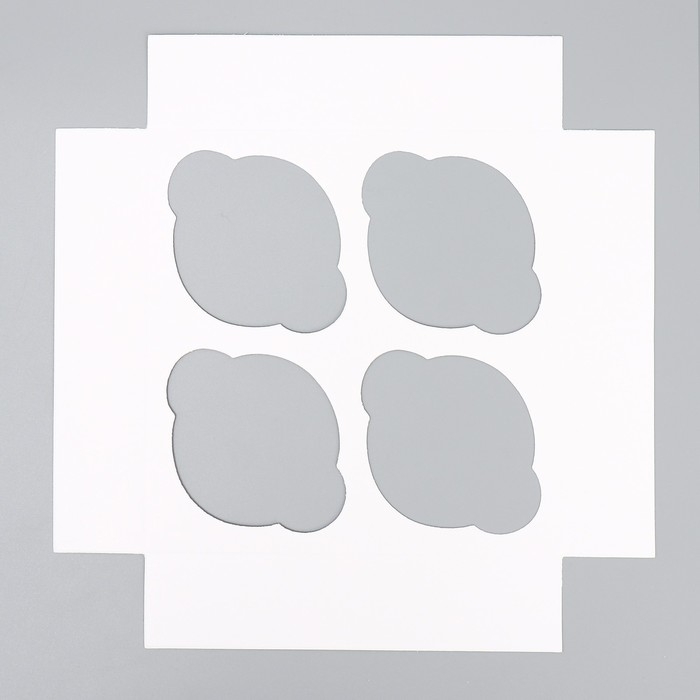 Коробка складная на 4 капкейка с окном &laquo;Новогодних чудес&raquo;, 16 х 16 х 10 см, Новый год