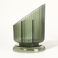 Подставка для хранения маникюрных/косметических принадлежностей &laquo;GREEN&raquo;, 3 секции, 16 &times; 11,5 &times; 11,5 см, цвет полупрозрачный/зелёный