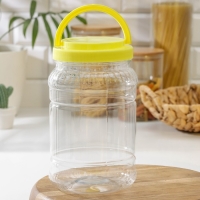 Банка для хранения продуктов, пластик, 2 л, цвет МИКС