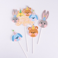 Топпер "Happy Birthday.Зверушки", Дарим красиво Топпер "Happy Birthday.Зверушки", Дарим красиво