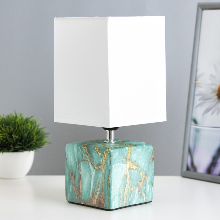 Настольная лампа "Сафари" Е27 40Вт лазурный 12,5х12,5х29 см RISALUX