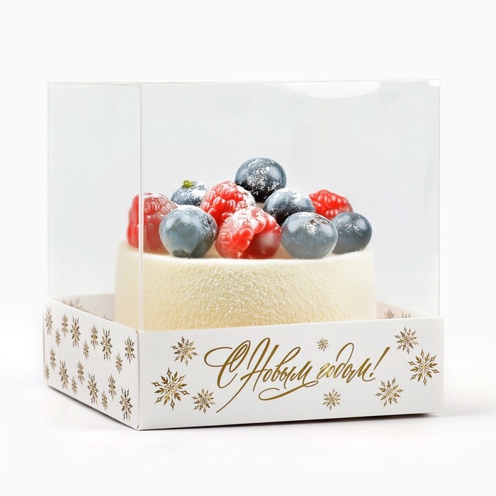 Коробка для кондитерских изделий &laquo;Золотая вьюга&raquo;, 10 х 10 х 10 см, Новый год