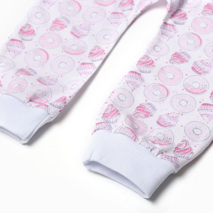 Штанишки детские, цвет белый/бублики, рост 68 см Штанишки детские, цвет белый/бублики, рост 68 см