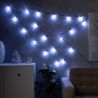 Умная гирлянда &laquo;Нить&raquo; 6 м с насадками &laquo;Калейдоскоп&raquo;, IP20, тёмная нить, 20 LED, свечение RGB, USB