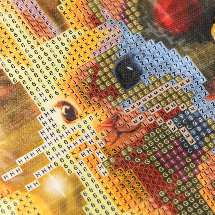 Алмазная мозаика на новый год с частичным заполнением на холсте &laquo;Зайчик&raquo;, 15 х 21 см, новогодний набор для творчества