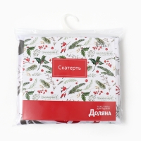 Скатерть Доляна "Новогодние цветы" 145х220 см, 100% п/э Скатерть Доляна "Новогодние цветы" 145х220 см, 100% п/э