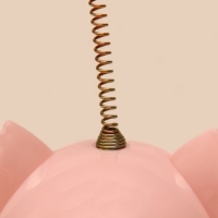 Игрушка-неваляшка "Перьевой взрыв" для кошек, 20 см, розовая