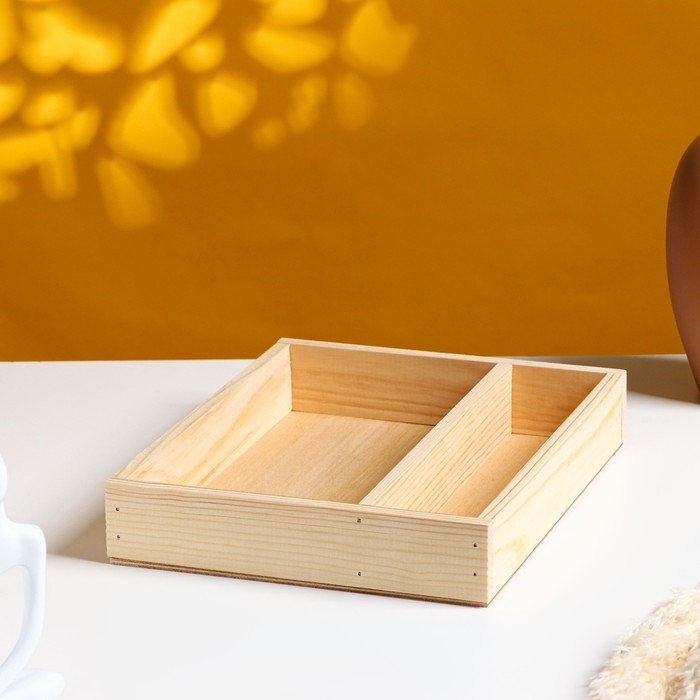 Кашпо деревянное 25.5&times;20&times;4.5 см "Макарунас", натуральный Дарим Красиво