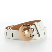 Ремень женский, ширина 2,5 см, пряжка металл, цвет белый