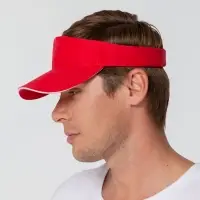 Козырек Active, красный с белым кантом