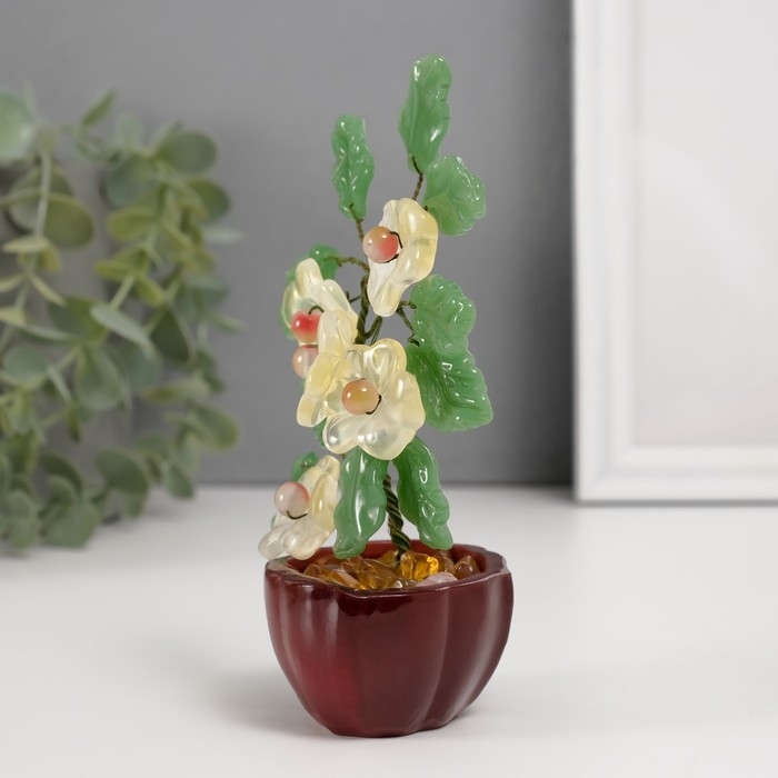 Сувенир бонсай Сувенир бонсай "Цветочное дерево" жёлтый 5 цветков 7х5,2х13 см