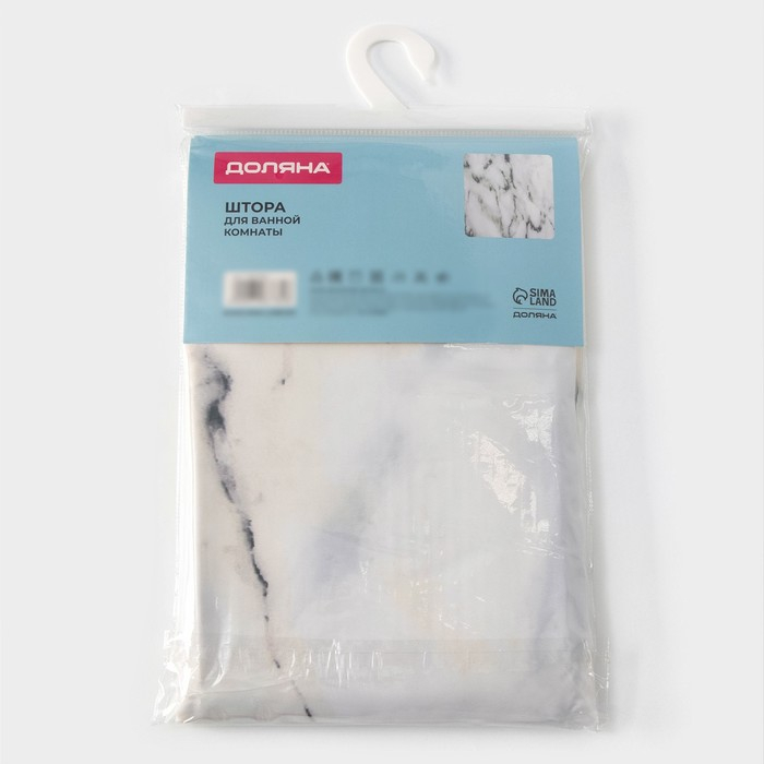 Штора для ванны Доляна &laquo;Мрамор&raquo; с люверсами, 180&times;180 см