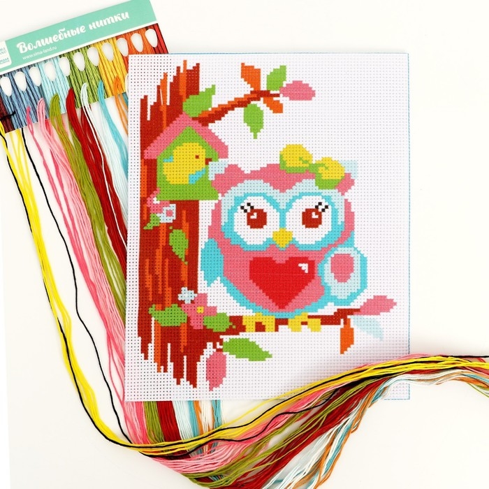Вышивка крестиком для детей &laquo;Совушка&raquo;, набор для творчества, 25 х 20 см