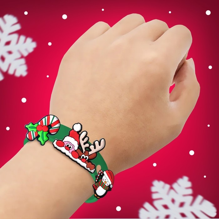 Набор &laquo;Милый браслетик&raquo;, новогодний, джиббитсы, 3 шт., силиконовый