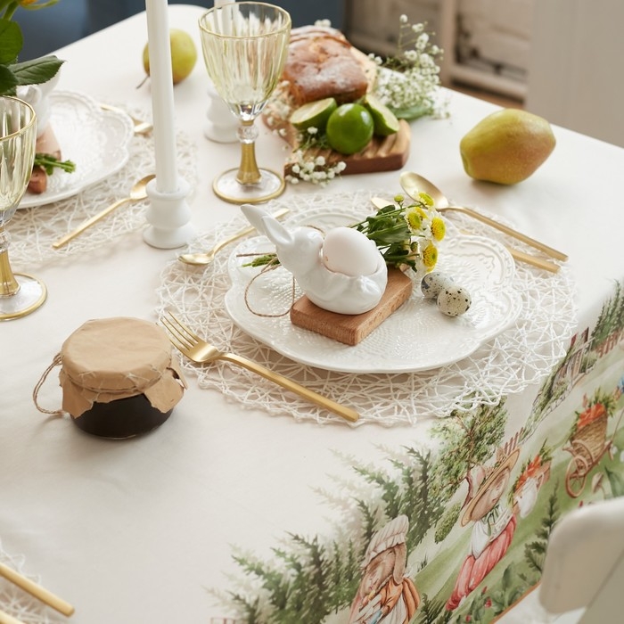 Скатерть "Этель" Кроличья ферма 149х220см, 100% хл, саржа 190 г/м2