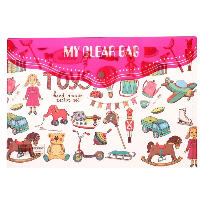 Набор папок-конвертов на кнопке А4, 160 мкр, 12 штук, МИКС Набор папок-конвертов на кнопке А4, 160 мкр, 12 штук, МИКС