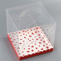 Коробка кондитерская, сундук, упаковка, With love, 20 х 20 х 20 см
