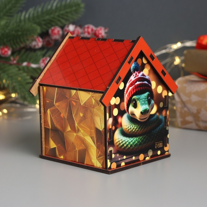 Новогодний чайный домик Новогодний чайный домик "Змея.Волшебного НГ" 10,5х9,5х12 см МИКС
