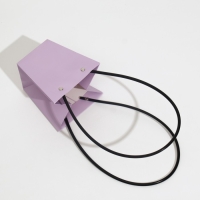 Сумка для цветов лиловая влагостойкая, 12x12-8 x 8-12.5 см