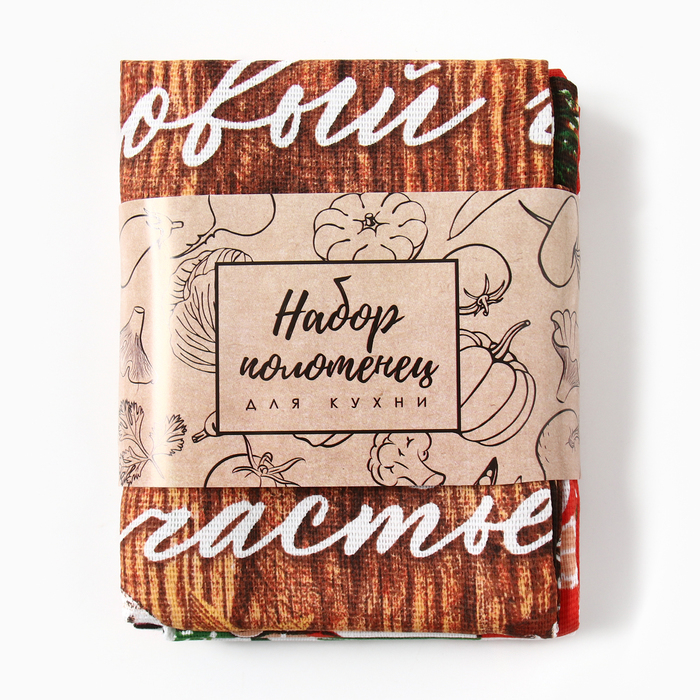 Набор кухонных полотенец Доляна &laquo;Новогоднее настроение&raquo; 35х60см-4шт, 100% хл